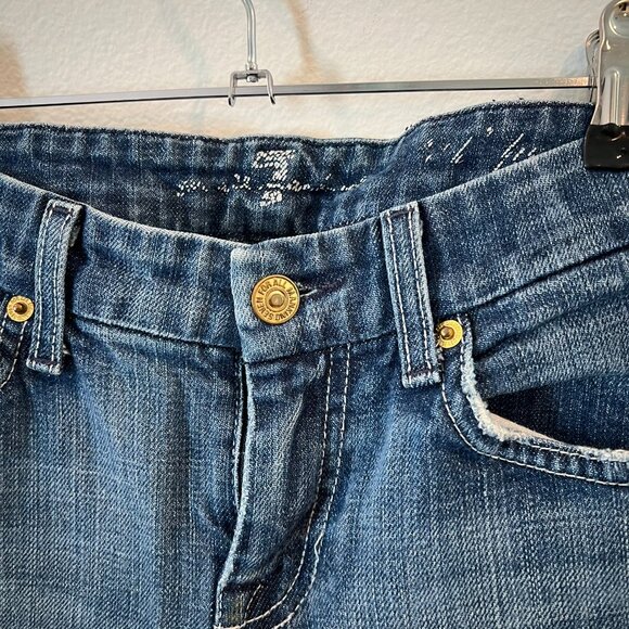 7 FOR ALL MANKIND A POCKET FLARE JEANS 25 x 29 - Picture 7 of 9